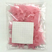 Стикери зірочки, що світяться в темряві РОЖЕВІ 100 шт.