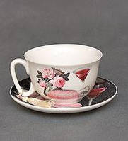 Чашка с блюдцем, чайная пара Романтика WAB-02-16