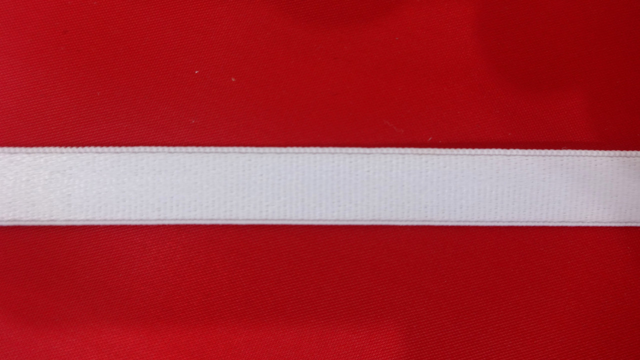 Гумка для бретелей 1 см біла глянсова, фото 1