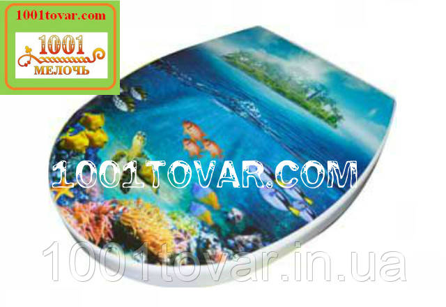 Пластикове сидіння з кришкою для унітазу "Водний світ", фото 1