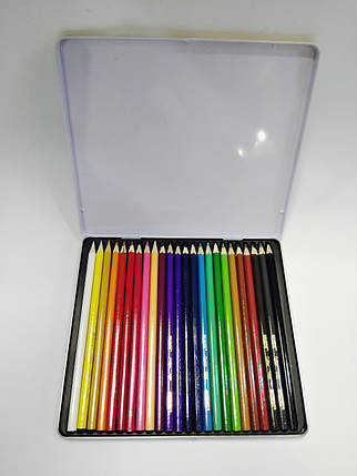 Олівці кольорові художні 24 кольори Marko в металевому пакованні, фото 2