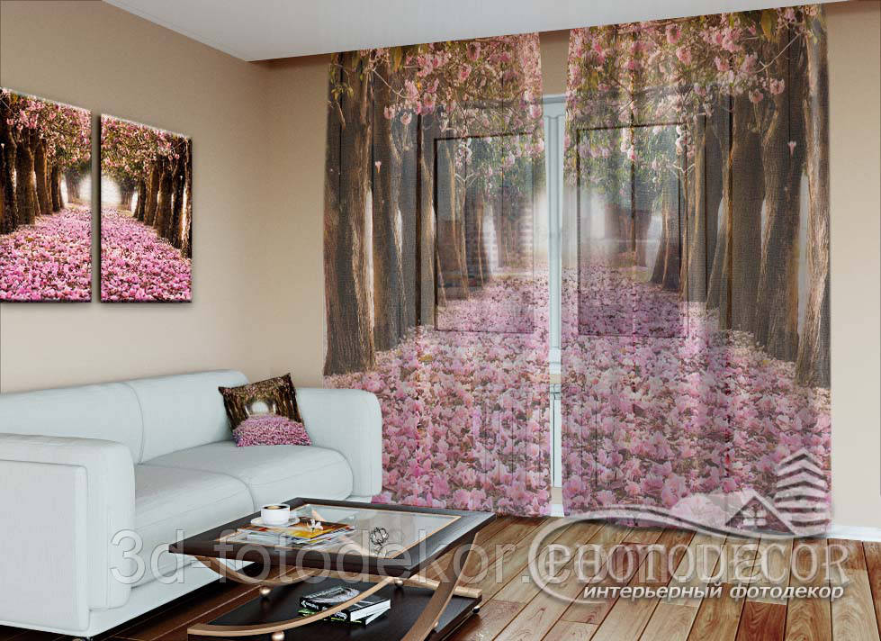 Фото Тюль "Алея в пелюстках" - будь-який розмір. Читаємо опис!, фото 1