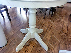 Стіл кухонний круглий нерозкладний Чумак Мікс меблі, колір слонова кістка / білий, фото 3