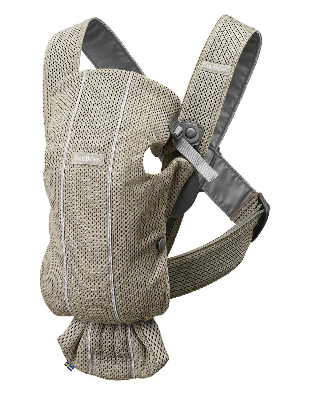 BabyBjorn - Рюкзак-кенгуру Baby Carrier Mini 3D Mesh, Grey Beige (сіро-бежевий)