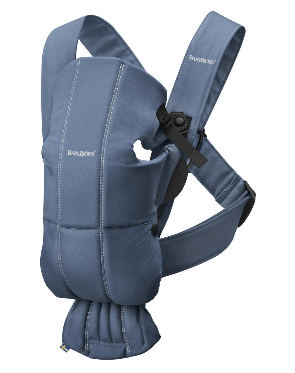 BabyBjorn - Рюкзак-кенгуру Baby Carrier Mini Cotton, Vintage Indigo (синій), фото 1