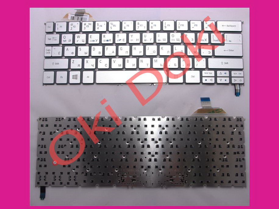 Клавіатура Acer Aspire S7-392 S7-391 silver з підсвіткою