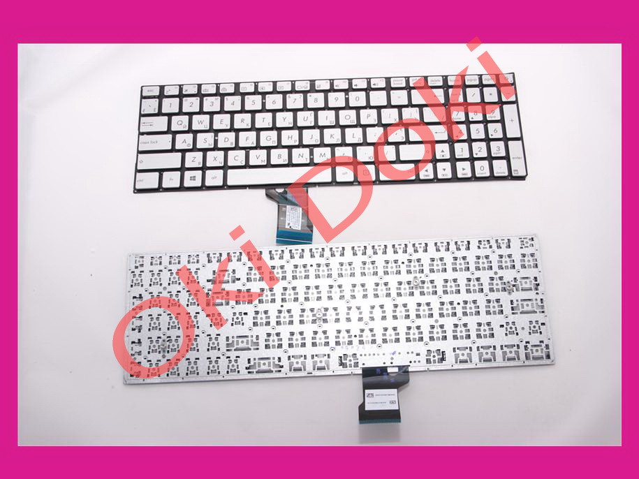 Клавіатура Asus G501 N501 N541 Q501 UX501V N501V silver клавіші під підсвічування 0knb0-662lua00 0KNB0-662LRU00 0k