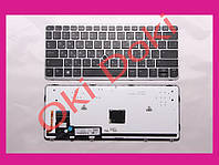 Клавиатура HP EliteBook 720 725 820 series rus black подсветка клавишь английских и русских рамка серая