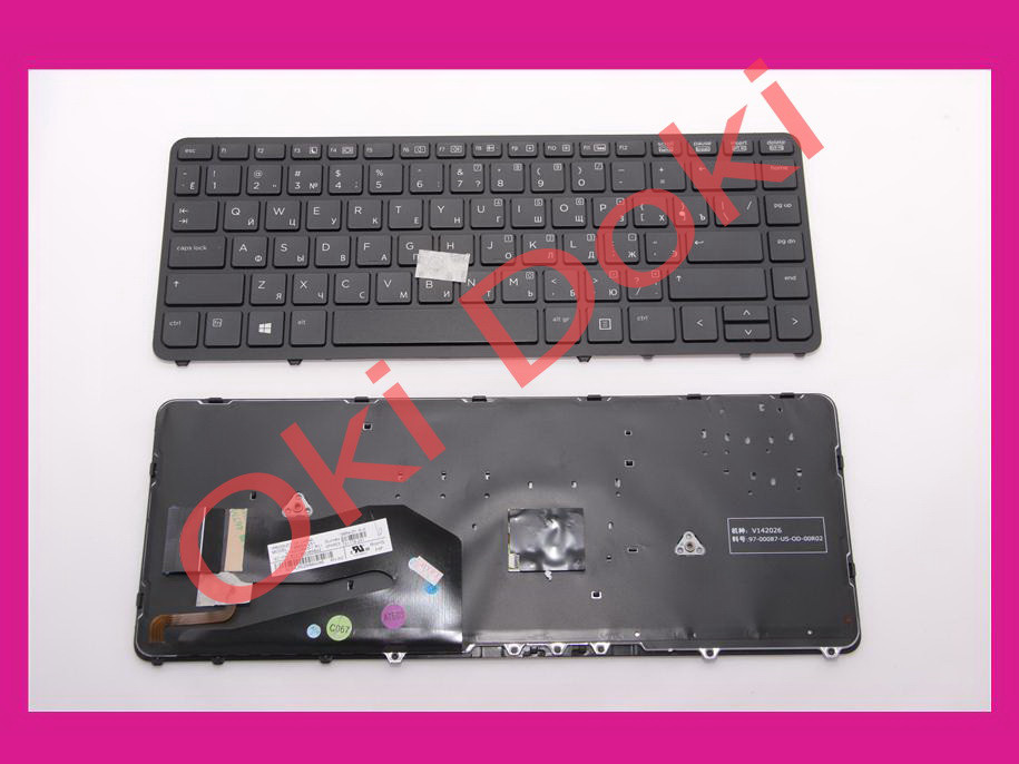 Клавіатура HP EliteBook 740 745 750 755 840 850 g1 g2 ZBook 14 чорна з підсвіткою російських і англійських літер