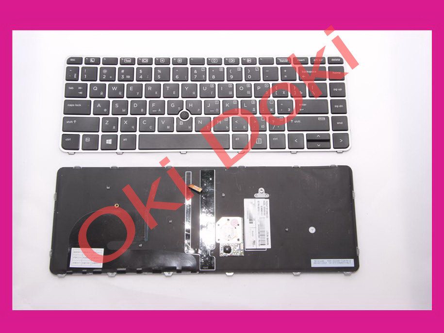 Клавіатура HP EliteBook 745 G3 745 G4 840 G3 840 G4 850 G3 850 G4 rus black silver frame підсвітка клавіш