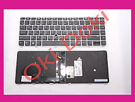 Клавиатура HP EliteBook 745 G3 745 G4 840 G3 840 G4 850 G3 850 G4 rus black silver frame подсветка клавиш