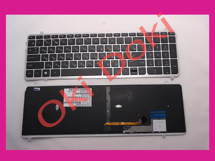 Клавіатура HP Envy Touchsmart M6-K000 M6-K100 series rus blacksilver рамка підсвітка клавіш RU and ENG