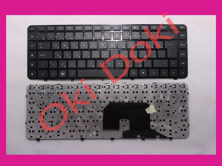 Клавіатура HP Pavilion dv6-3000 чорна з чорною рамкою вертикальний Enter type 2