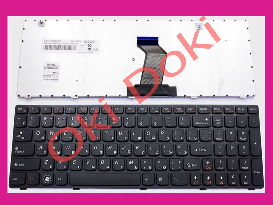 Клавіатура Lenovo Ideapad G580 G585 Z580 Z580A Z585 Z780 G780 чорна з рамкою ORIGINAL