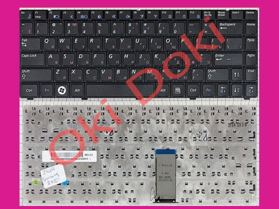 Клавіатура Samsung R420 R418 R423 R425 R428 R429 R469 RV410 RV408 type 1 без фольги