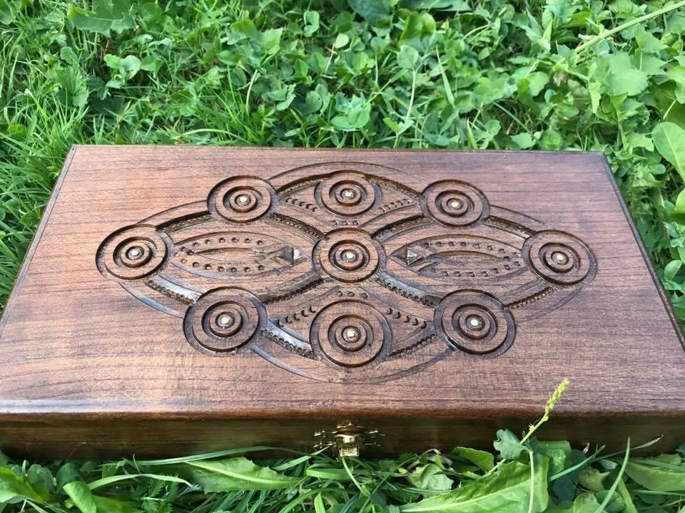 Дорожні нарди ручної роботи 30 см Щит, фото 1