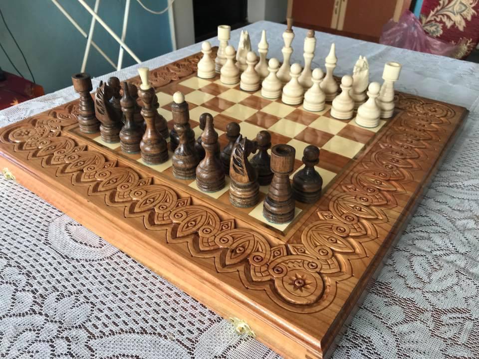 Шахи-нарди-шашки 50 см на 50 см Королівські 3, фото 1