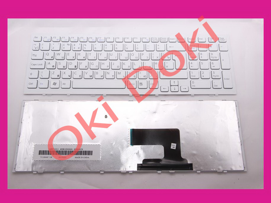 Клавіатура SONY VPC-EH series rus white frime вертикальний ентер