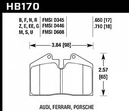 Колодки гальмівні задні HB170F.650 HAWK HPS STOPTECH LC200, LX570 4ПОРШН. ST41