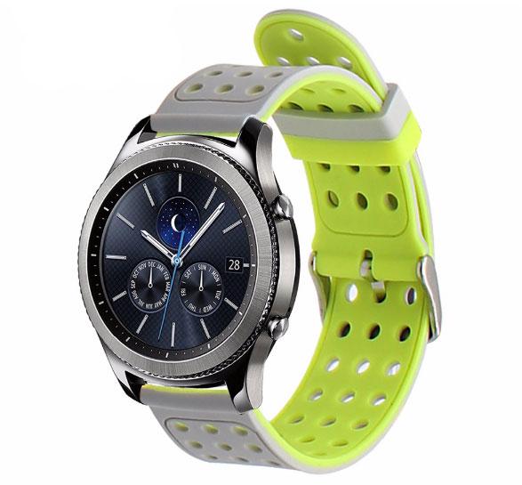 Подвійний ремінець з перфорацією для годин Samsung Gear S3 Classic SM-R770 / Frontier RM-760 Grey&Yellow