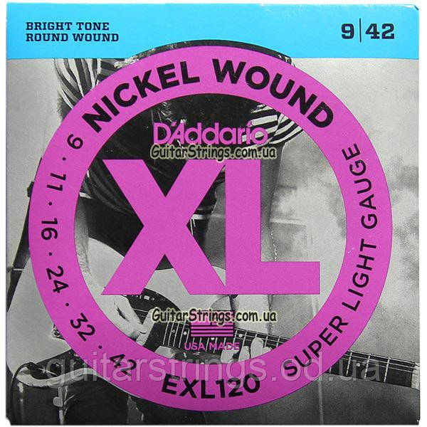 Струны D'Addario EXL120 Nickel Wound Super Light 9-42