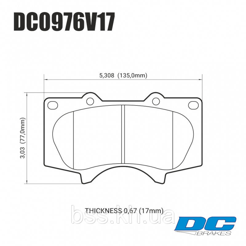 Колодки гальмівні передні DC0976V17 DC brakes Street HD, LEXUS GX460 / GX470; Prado 150/120; PAJERO