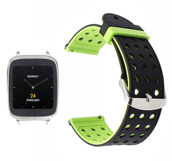 Подвійний ремінець з перфорацією для годинника Asus ZenWatch 2 (WI501Q) - Black&Green