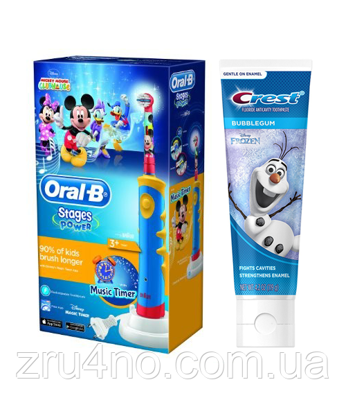 Дитяча зубна щітка Oral-B D10. 513 Stages Power (Мікі) + зубна паста Crest