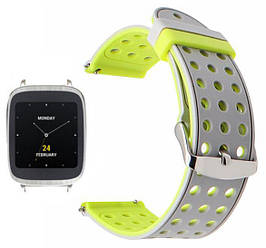 Подвійний ремінець з перфорацією для годинника Asus ZenWatch 2 (WI501Q) - Grey&Yellow
