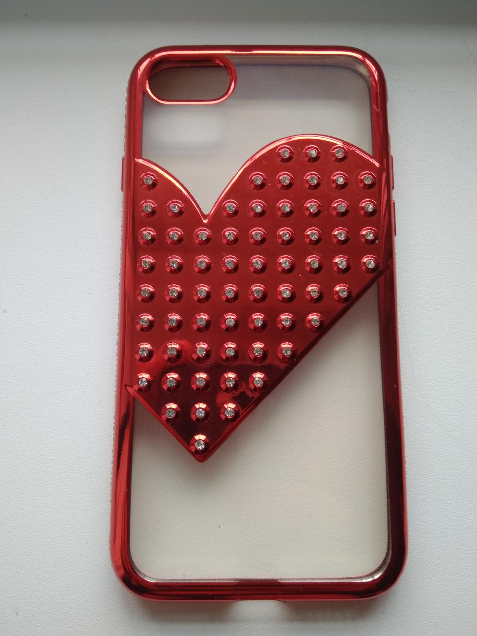 Чохол Heart для Iphone 7/8 Силіконовий Червоний