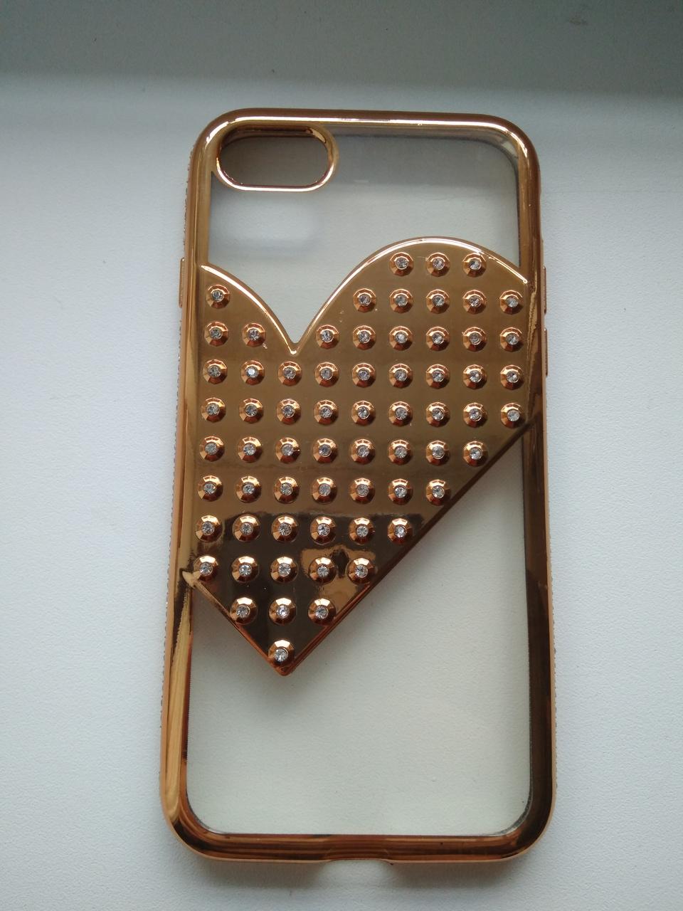 Чохол Heart для Iphone 7/8 Силіконовий Золотий