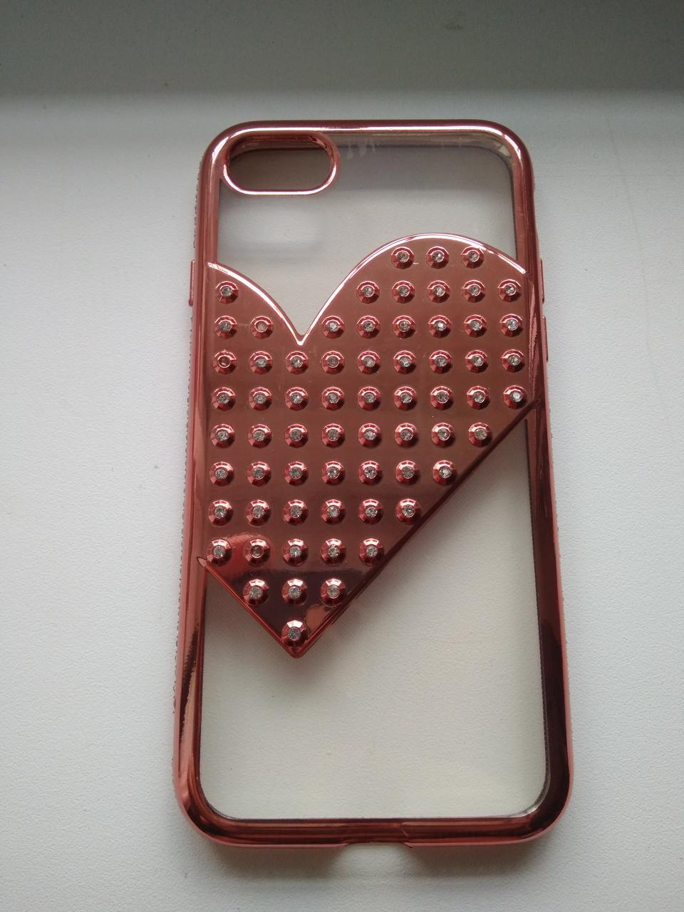 Чохол Heart для Iphone 7/8 Силіконовий Рожевий