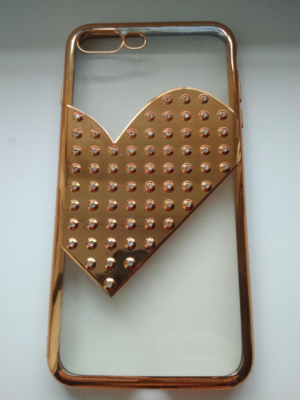 Чохол Heart для Iphone 7 Plus / 8 Plus Силіконовий Золотий