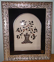 Італійська картина-панно "Оливкове дерево" срібло