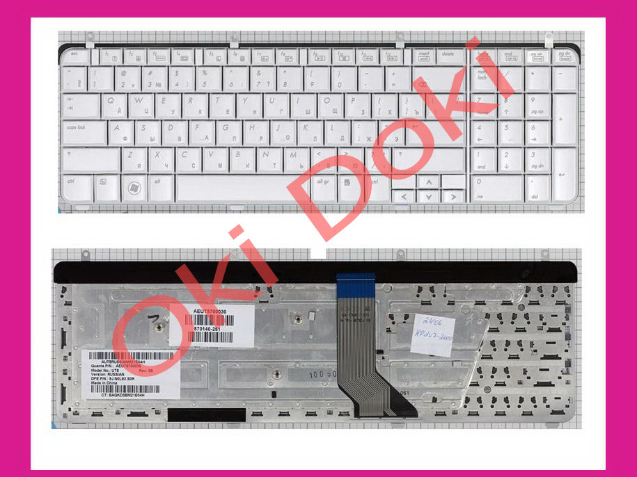 Клавіатура HP dv7-2250ez dv7-2250sf dv7-2251TX dv7-2255er dv7-2255sf dv7-2260ed dv7-2260ef dv7-2260er