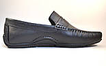 Мокасини шкіряні чорні чоловіче взуття великих розмірів ETHEREAL BS Classic Black by Rosso Avangard, фото 4