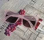 Сонцезахисні окуляри з чорними лінзами і рожевою оправою, фото 10