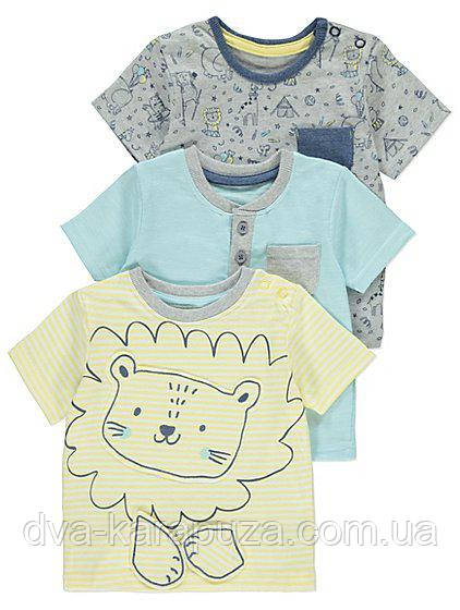 Бавовняна футболка блакитна для хлопчика Georgе, 9-12 міс!, фото 1