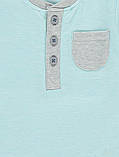 Бавовняна футболка блакитна для хлопчика Georgе, 9-12 міс!, фото 3