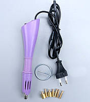Аплікатор (паяльник) для термостраз, 7 насадок фіолетовий