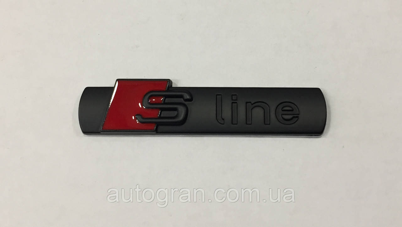 Емблема кузова Audi S-line Sline чорна матова