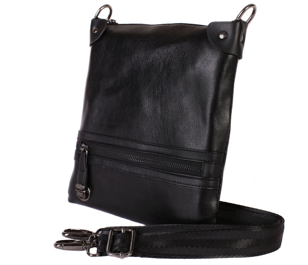 Чоловіча сумка зі штучної шкіри E30912 Чорна, фото 1