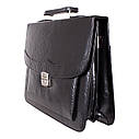 Чоловічий портфель зі штучної шкіри 303048 чорний, фото 3