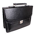 Чоловічий портфель зі штучної шкіри 303048 чорний, фото 4