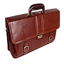 Чоловічий портфель зі штучної шкіри 303013 коричневий, фото 3