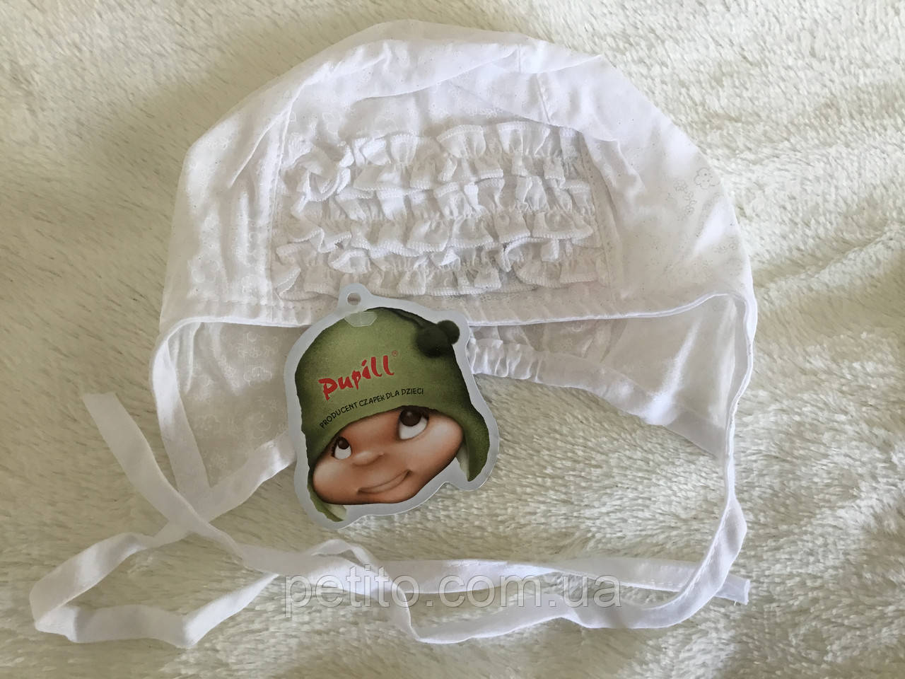 Біла шапочка для немовляти Pupill, фото 1