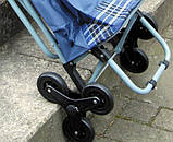 Сумка на коліщатках зі стільцем — дорожня сумка-візок Синя, фото 3