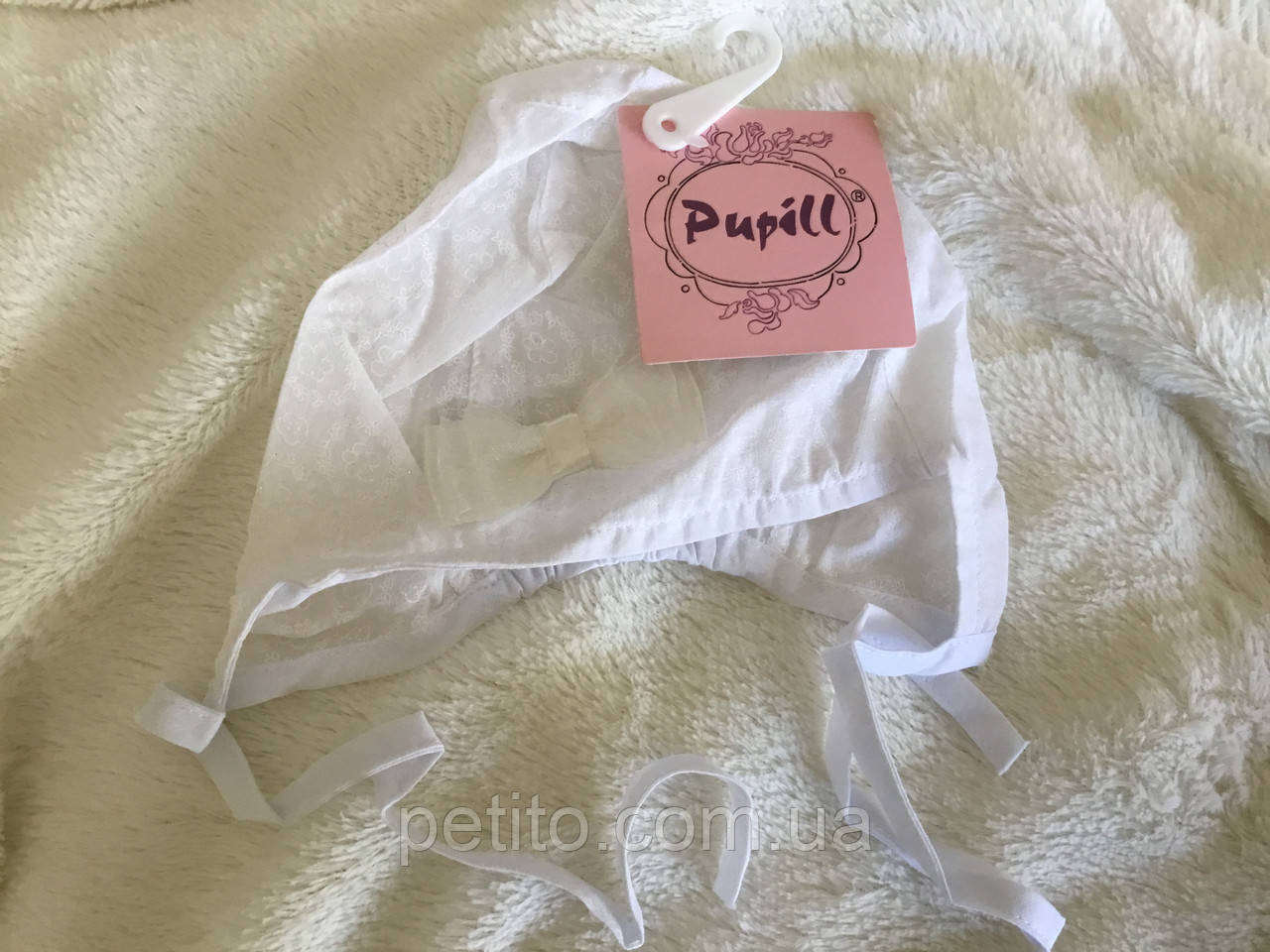 Шапочка для немовляти Pupill з натуральної тканини, фото 1