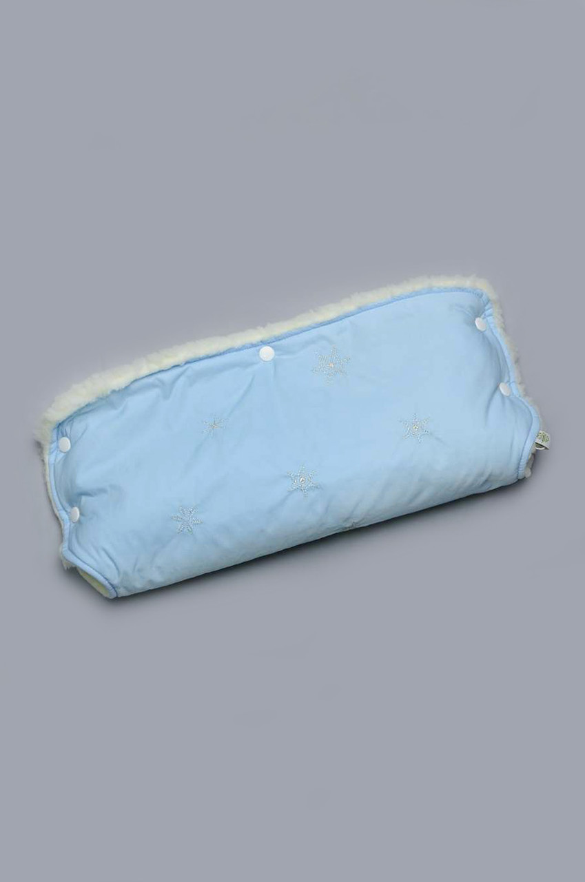 Муфта для рук на коляску і санки на овчині блакитна Модный Карапуз