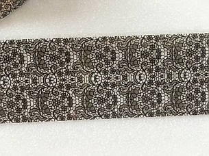 Чорна фольга в баночці для лиття та дизайну нігтів з сіточкою, мереживом №8, 100 см